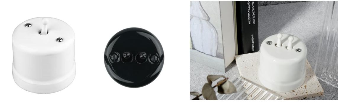 interrupteur &agrave; bascule en porcelaine