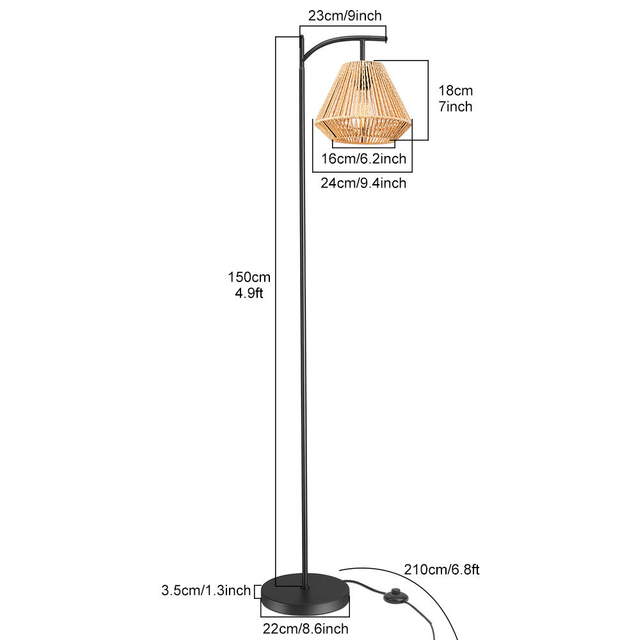 Nouveautés diamant Design chanvre corde lampadaire atmosphère créative lampadaires