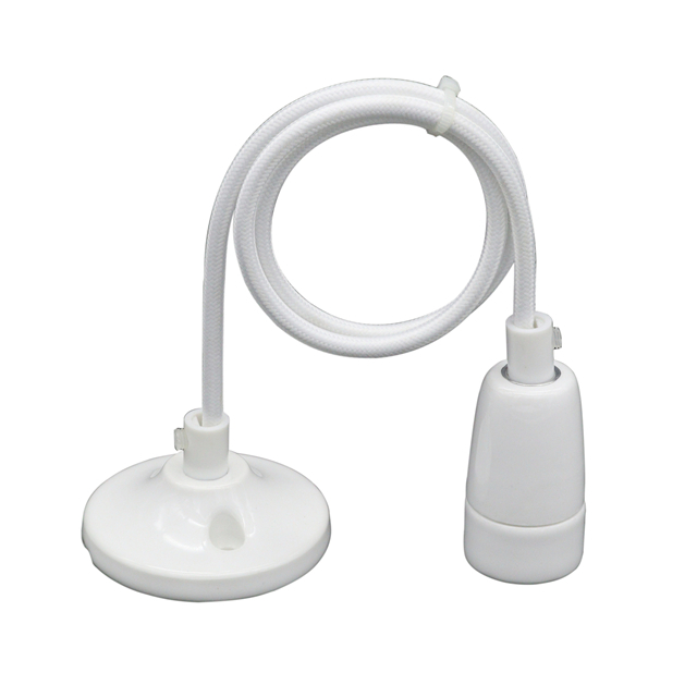 Support de lampe suspendu de décoration en porcelaine vintage avec rosace de plafond