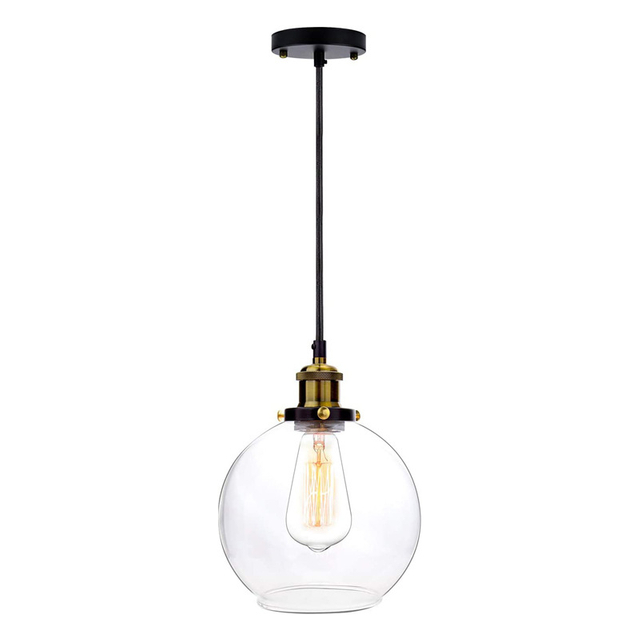 Nouveau Plafonniers suspendus Vintage rustique salle à manger barre lampes en verre