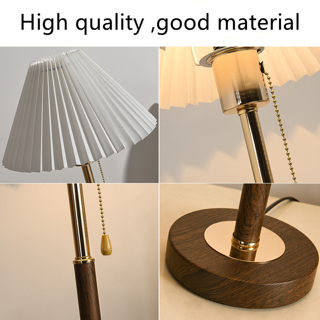 Lampe de table plissée créative simple moderne chaleureuse lampe de chambre romantique
