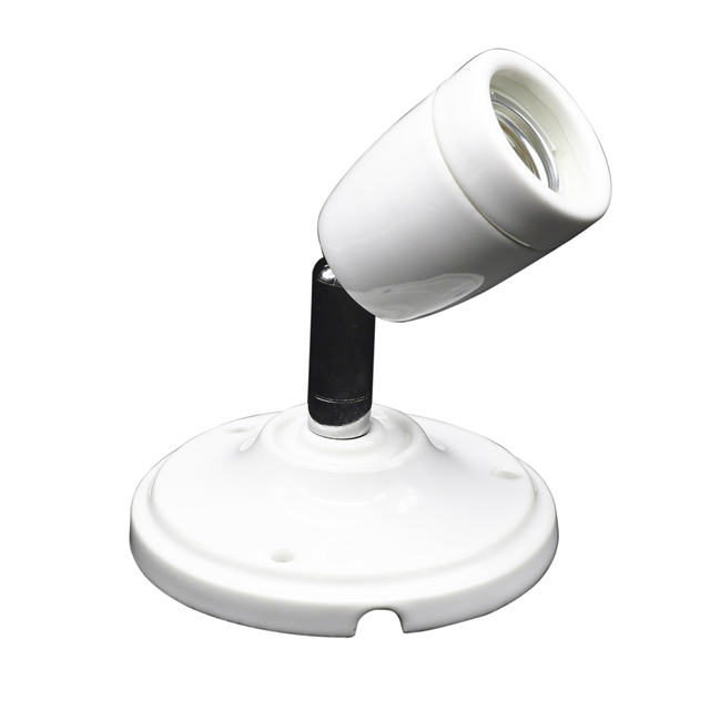 Support de lampe mural rétro en porcelaine émaillée avec rosace de plafond