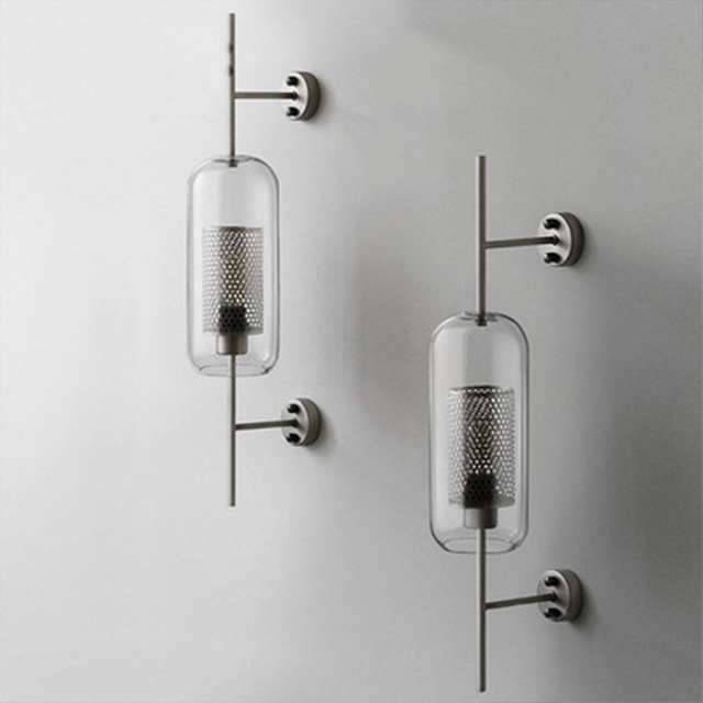 Décorative simple personnalité créative mur de chambre à coucher lampes murales en verre rustique moderne