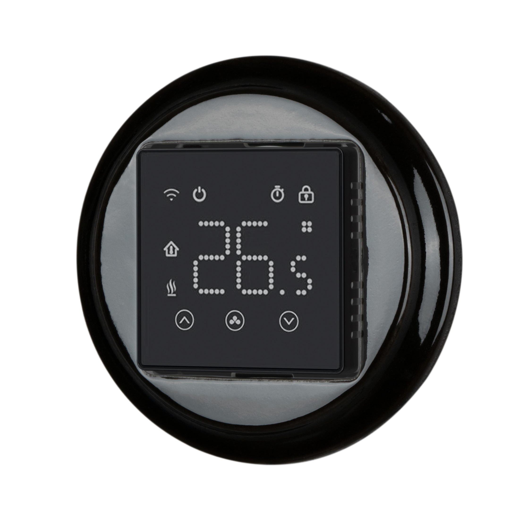 thermostat de chauffage num&eacute;rique noir