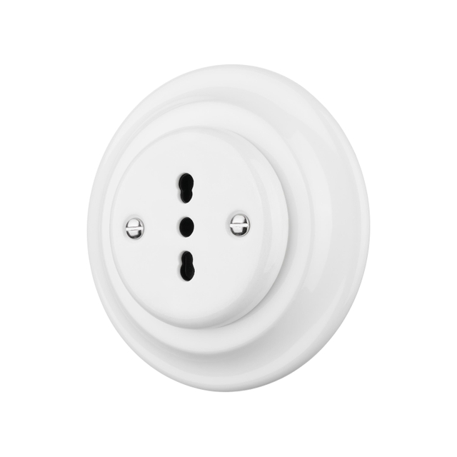 TONDO CERAMICO - SOCKET ITALIAN CERTIFICE IMQ: conception circulaire, 10A / 16A
