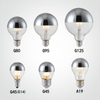 Ampoule LED G125 Globe Demi-Sphère Argentée 7W 750Lm E27 2700K Intensité Variable