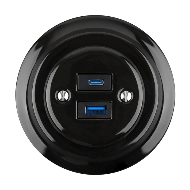 Céramique USB-A + USB-C 20W 5V-4A POITE DE CHARGEMENT MONTANTE