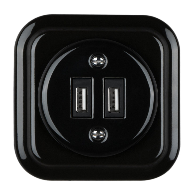 Porcelain Square 20W 5V-4A USB-A + POLLE DE CHARGE USB-C