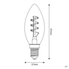 Ampoule LED dorée ligne de carbone bougie à filament spirale incurvée C35 2,5W 136Lm E14 1800K variable